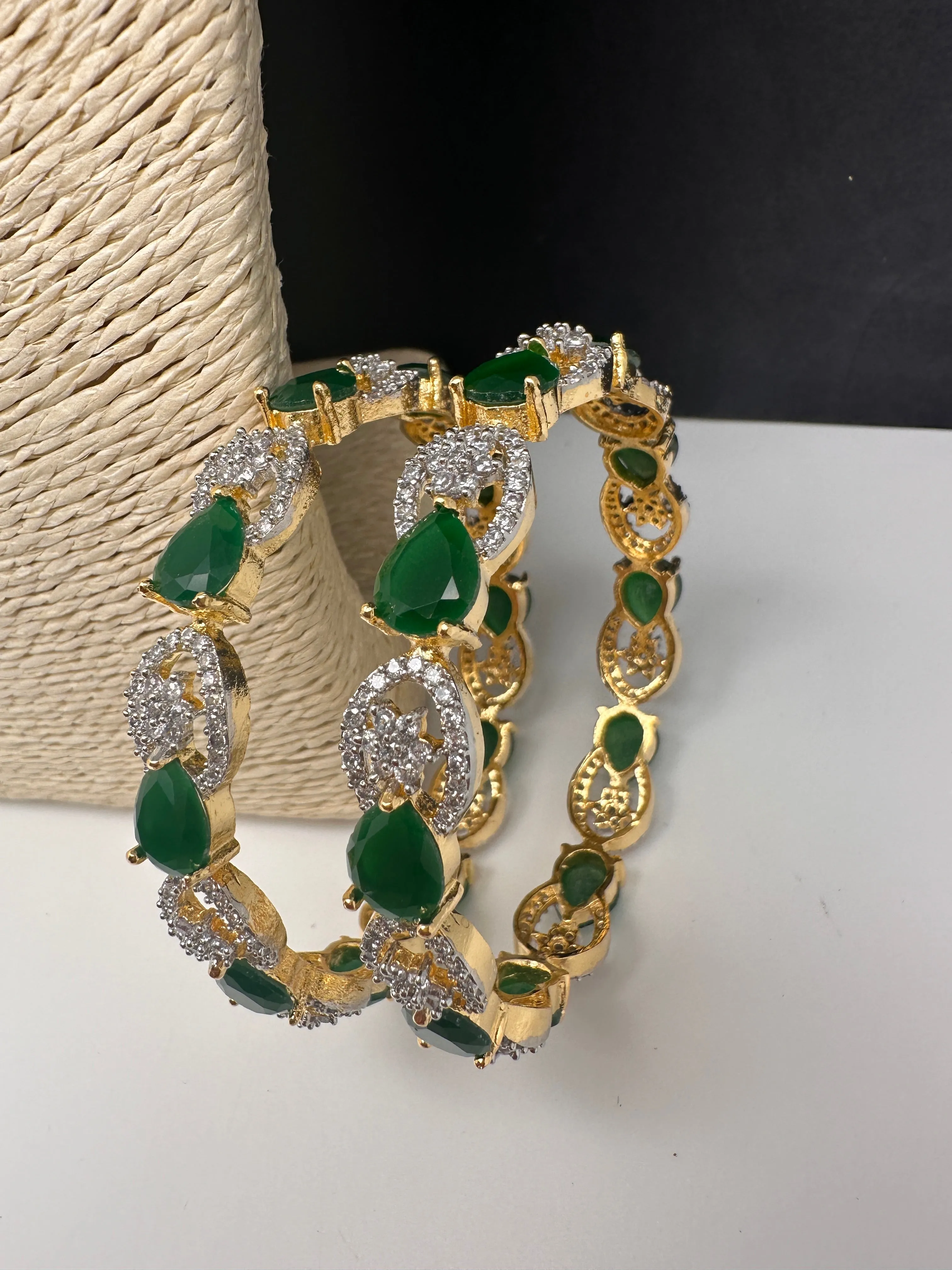 Emerald Green AD Bangles