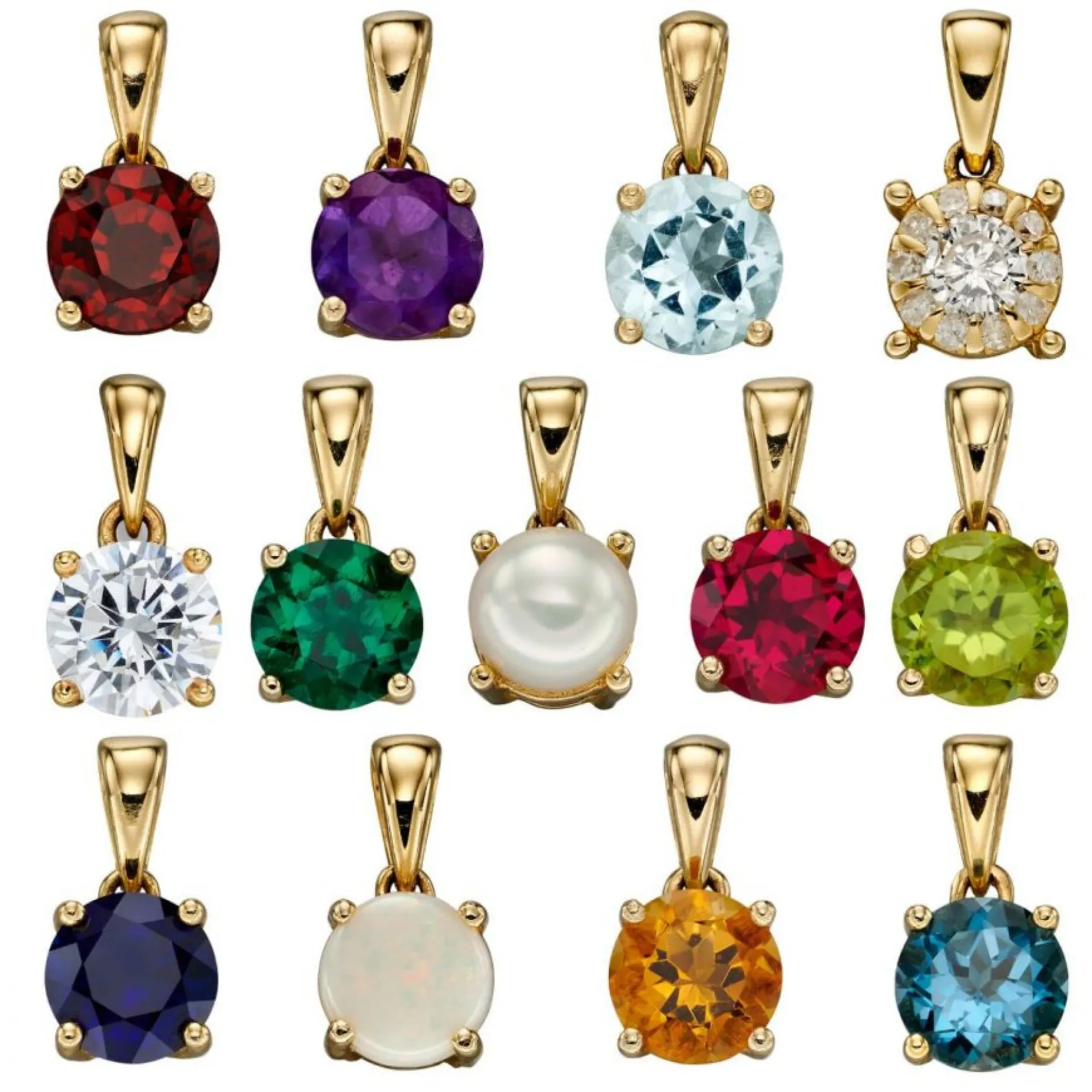 February Birthstone Pendant - 9ct Gold