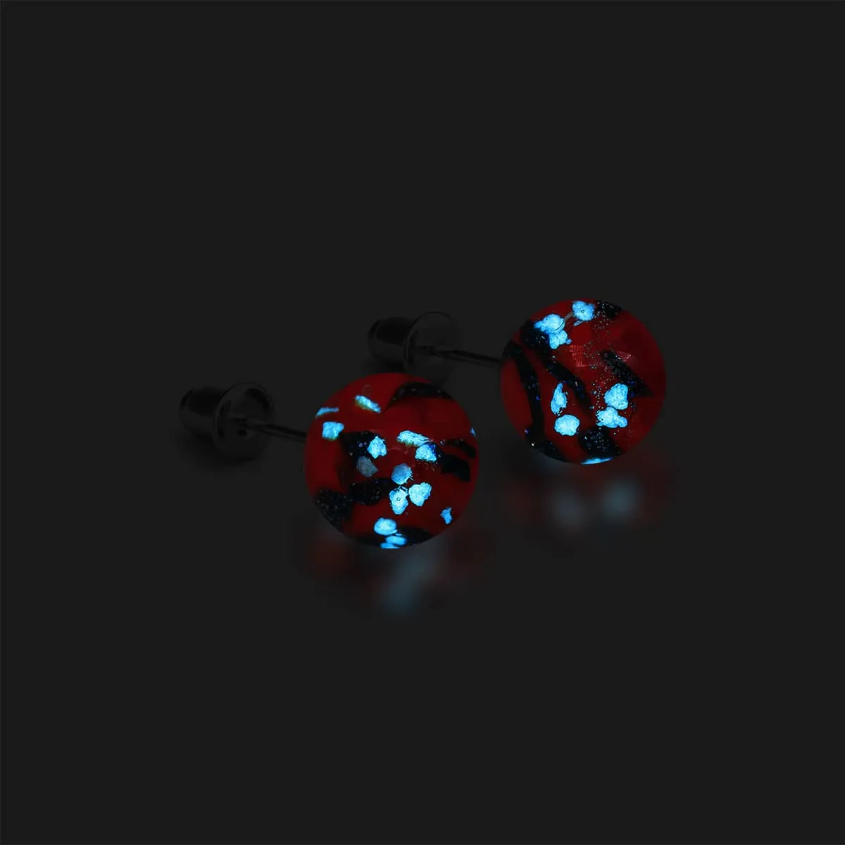 Fire and Ice | .925 Sterling Silver | Firefly Glass Stud Earrings