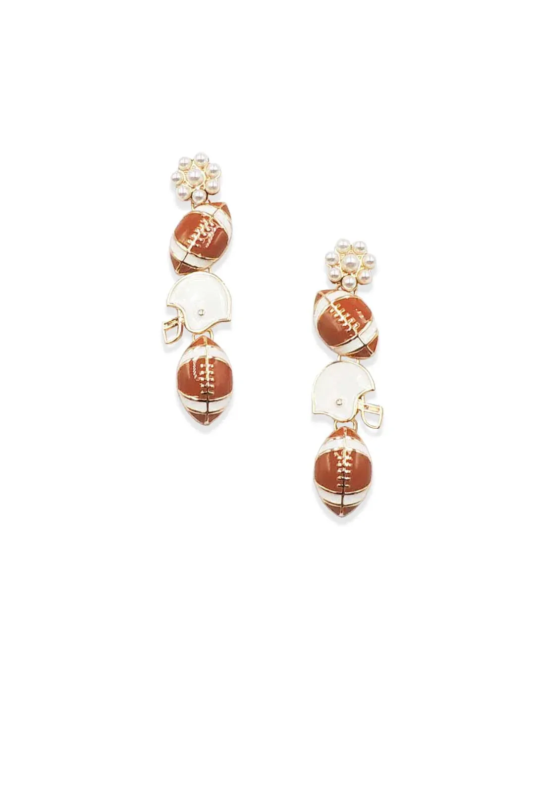 Football Helmet Pearl Earrings
