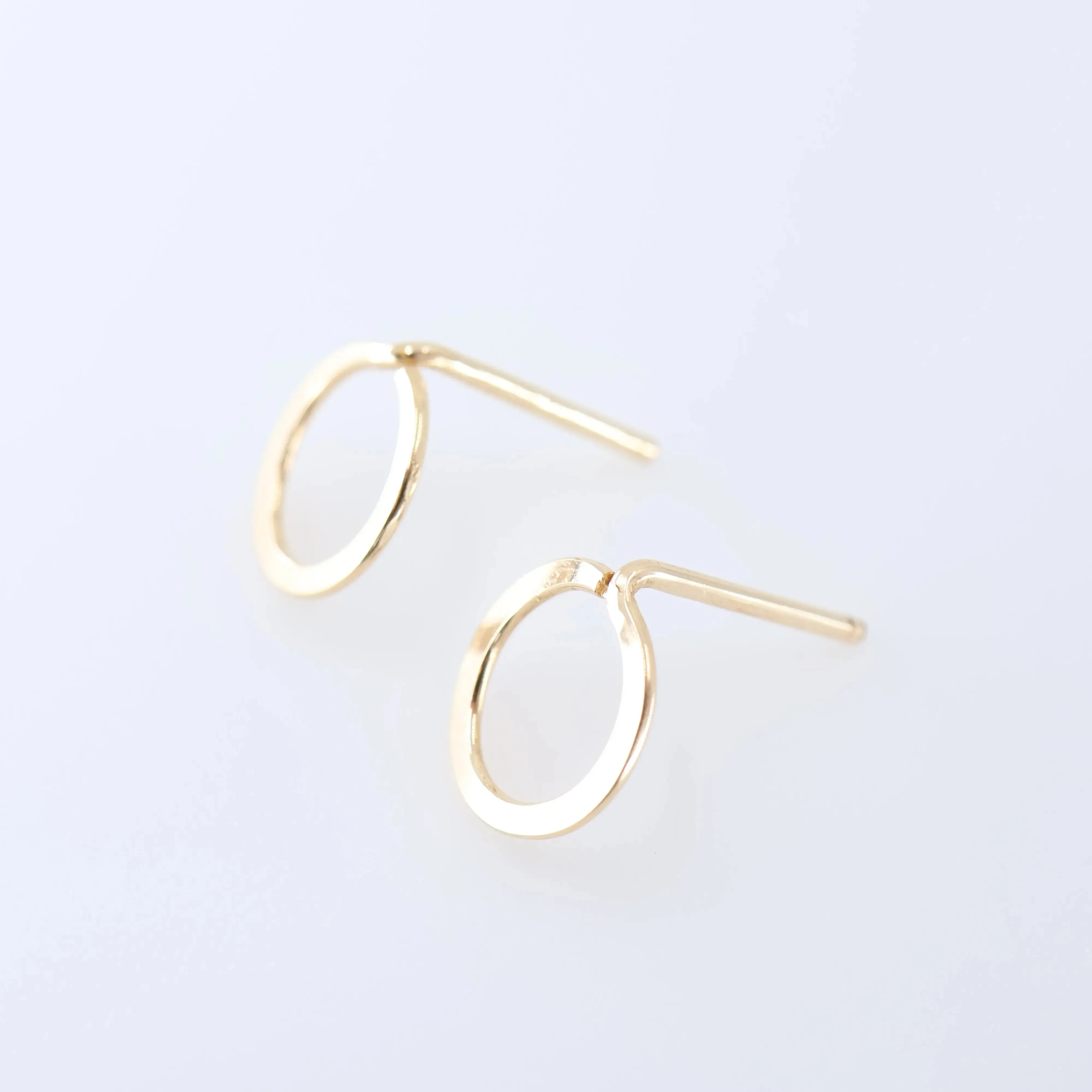 Forged Circle Stud Earrings