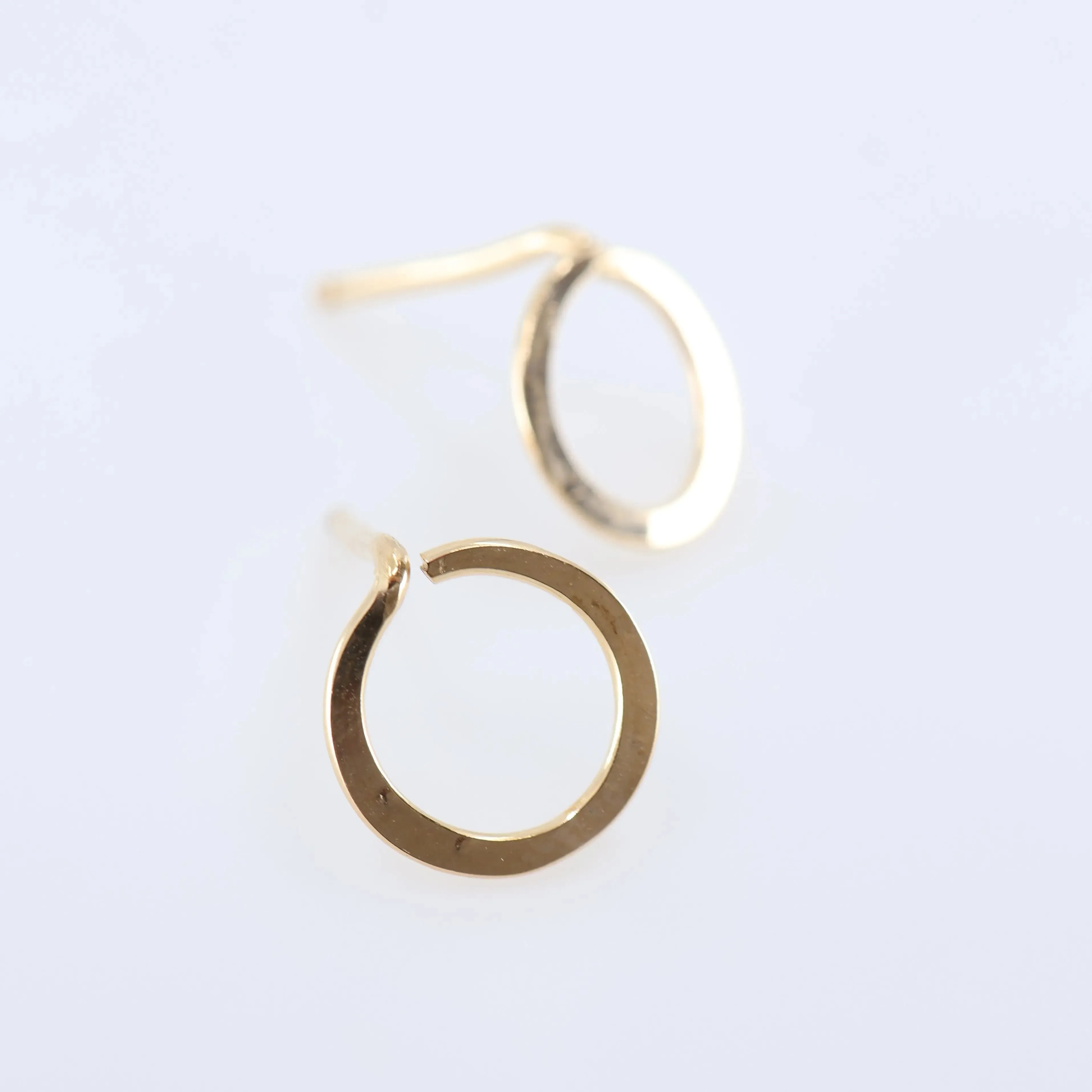 Forged Circle Stud Earrings