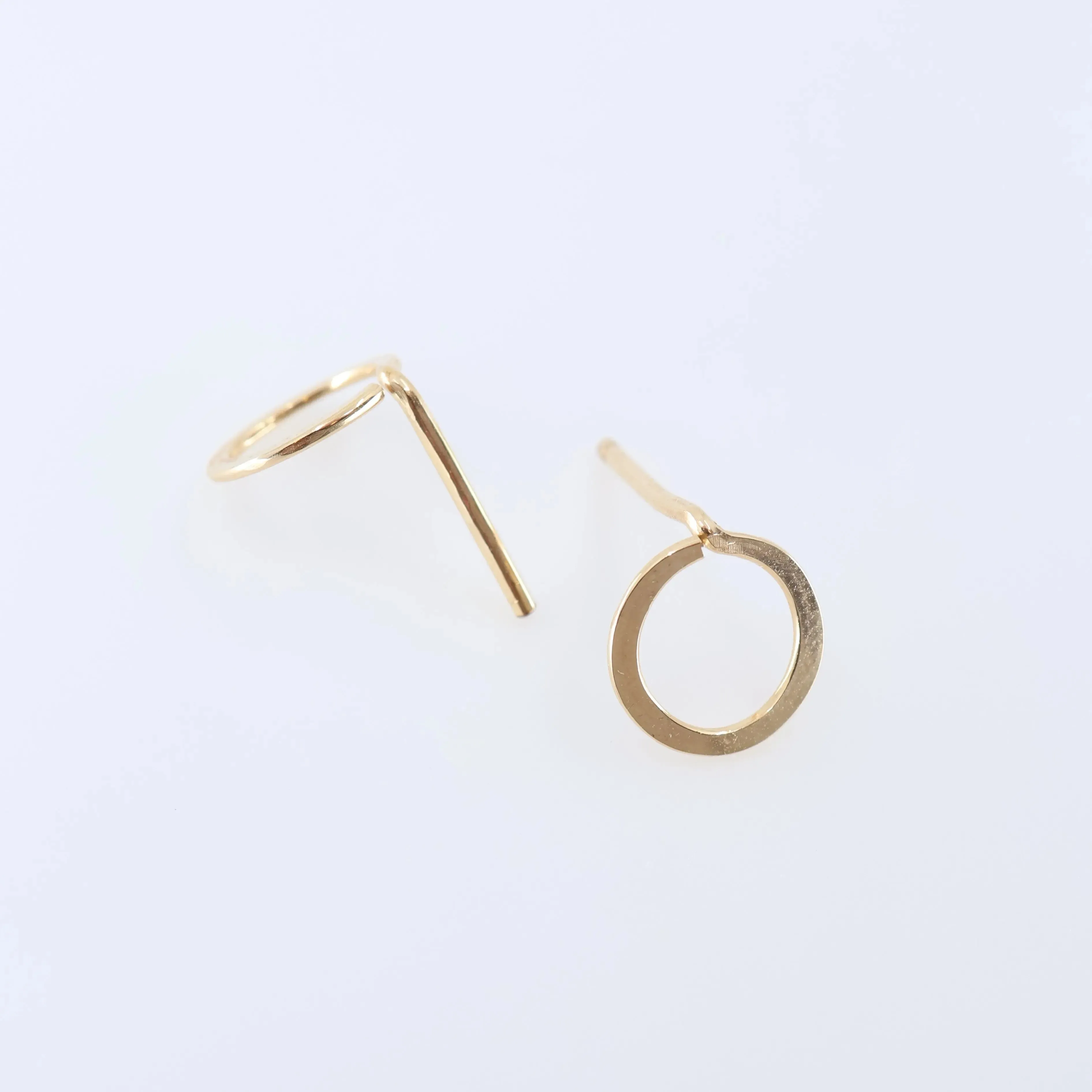 Forged Circle Stud Earrings