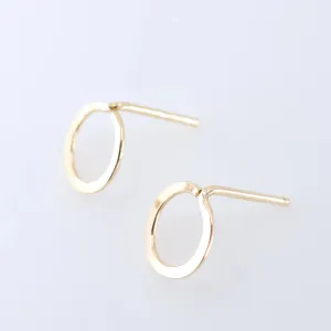 Forged Circle Stud Earrings