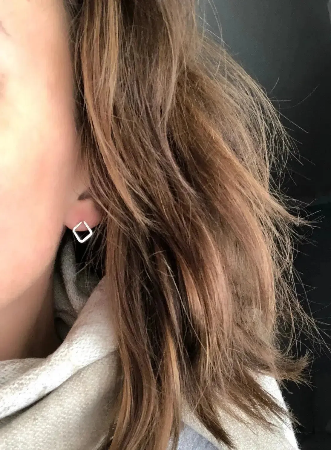 Forged Teardrop Stud Earrings