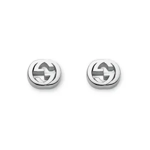 GC Interlocking Motif Sterling Silver Rhodium Plated Stud Earrings