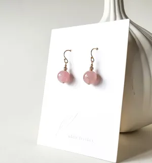 Genevieve Earrings / Madagascar Rose Quartz 10mm
