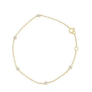 Gold Anklet With Diamonds