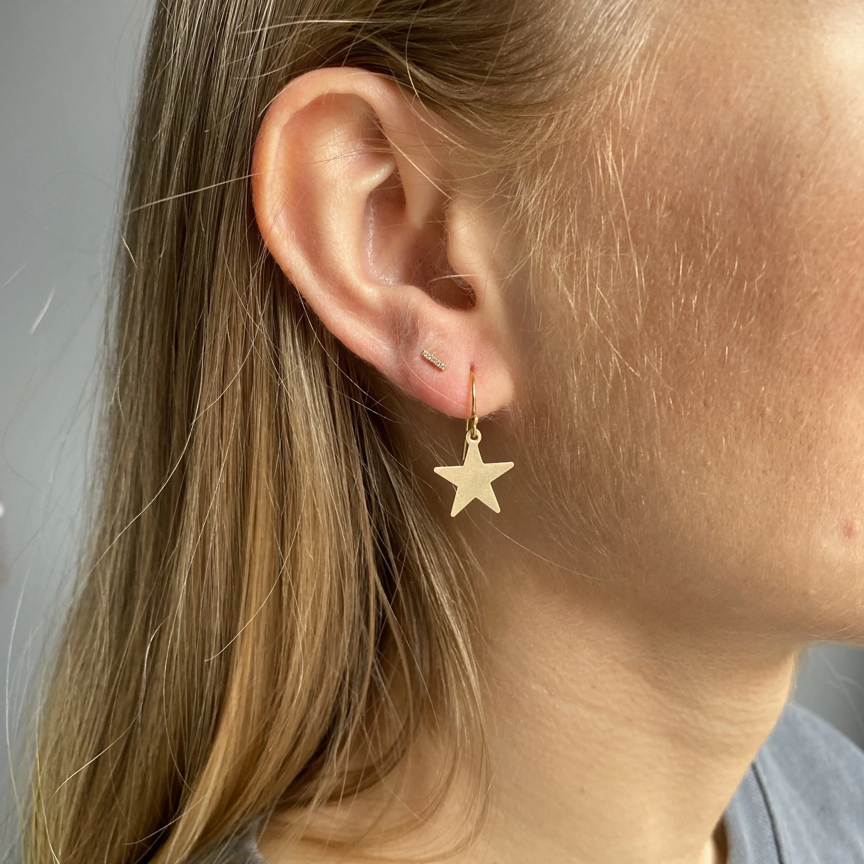 Gold Filled in Star Charm Earrings