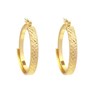 Gold Filled Textured Hoop Earrings