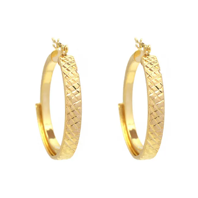 Gold Filled Textured Hoop Earrings