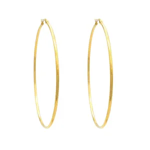 Gold Filled Thin Hollow Hoop Earrings