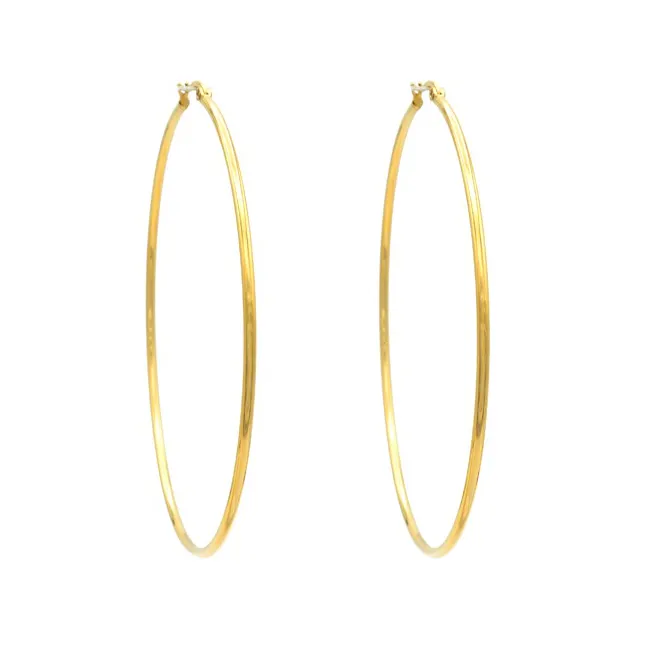 Gold Filled Thin Hollow Hoop Earrings