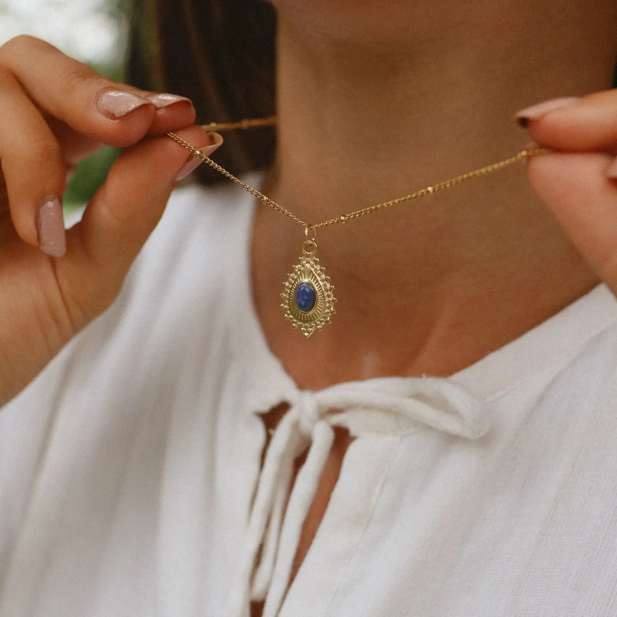Gold Gemstone Necklace
