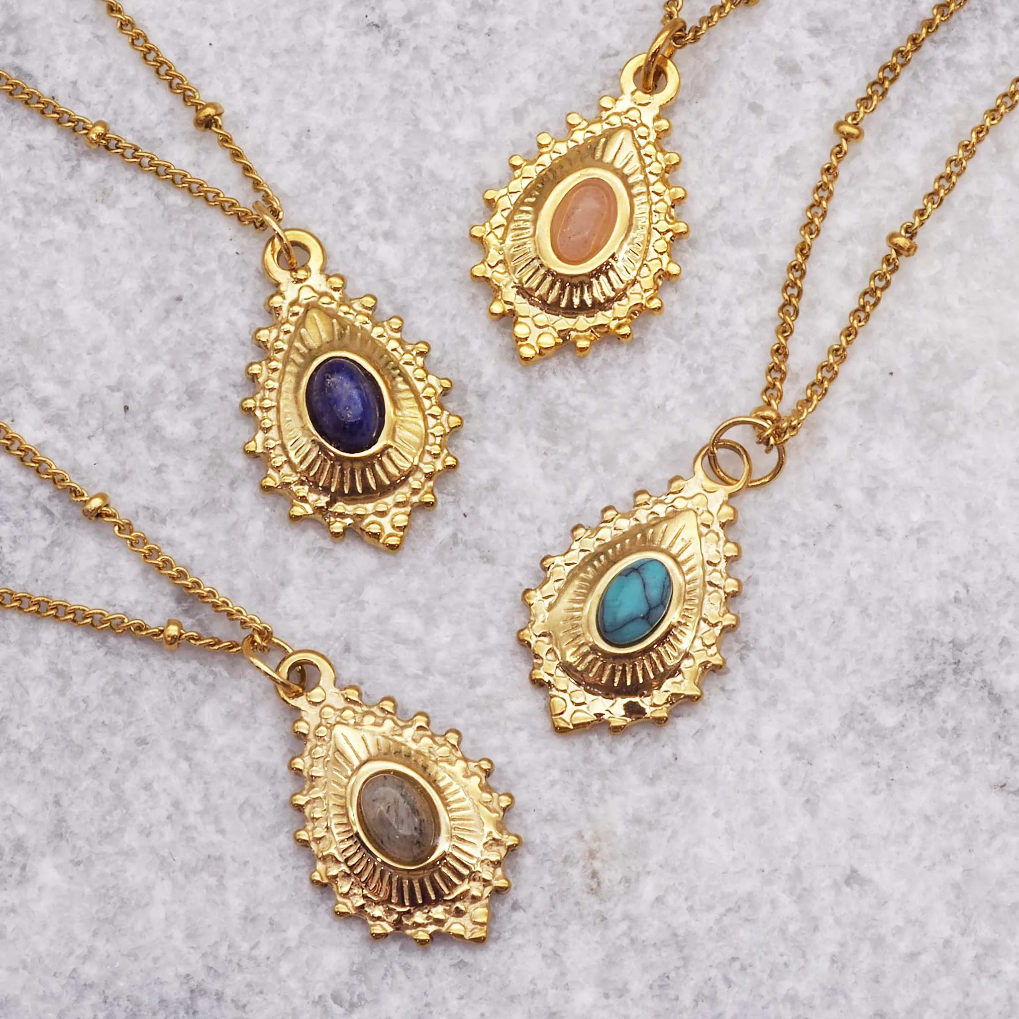 Gold Gemstone Necklace