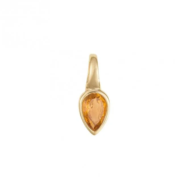 Gold Plated Birthstone November Citrine Pendant P5224