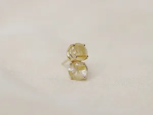 Golden Rutilated Quartz Stud Earrings