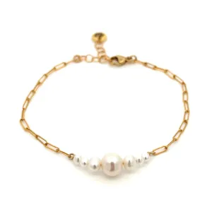 graduated pearl anchor bracelet