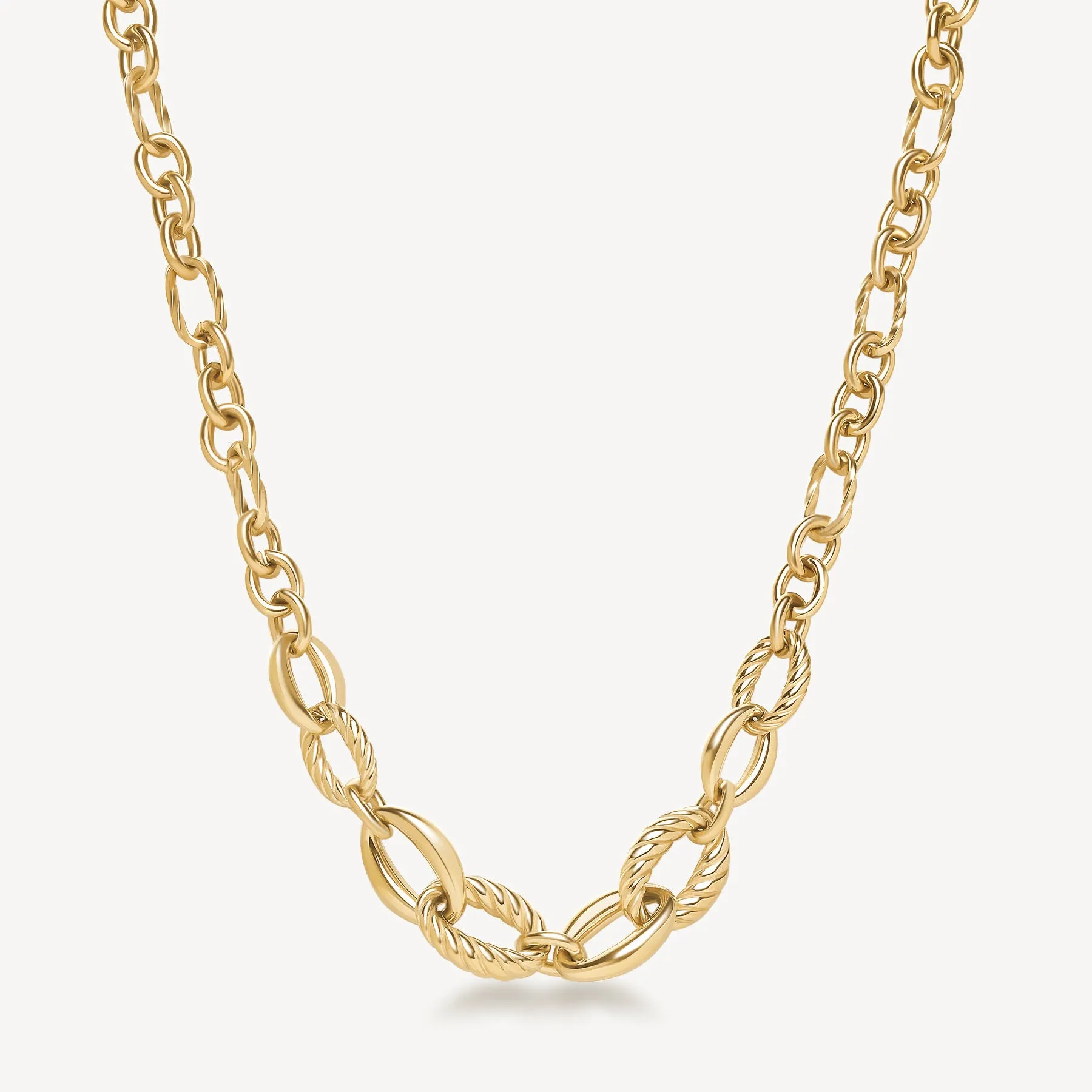 Graduated Ring Necklace in Gold Plated Stainless Steel