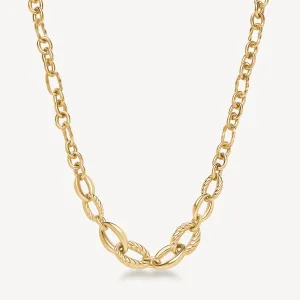 Graduated Ring Necklace in Gold Plated Stainless Steel