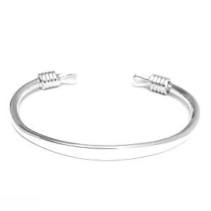 Handmade Silver Bangle Bracelet for Men | Plain Bangle
