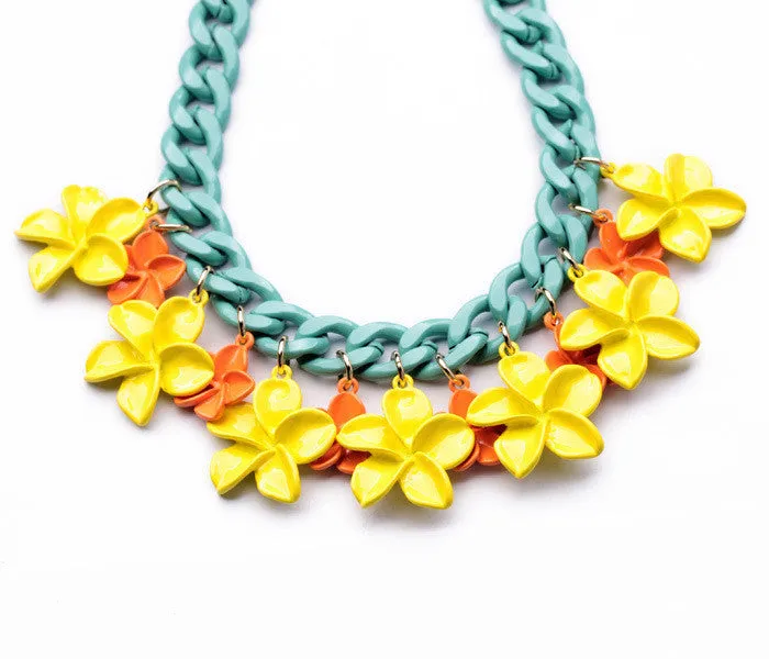 Hawaiian Flowers Link Necklace