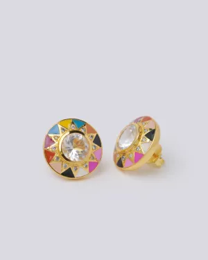 Holi Enamel Sun Earrings