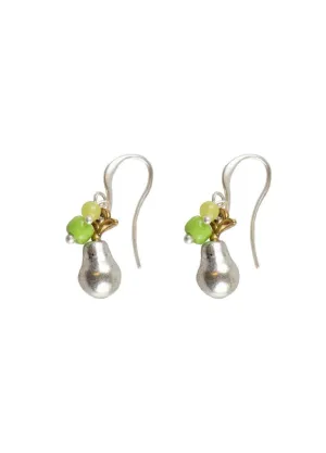 Hultquist Silver Pear Drop Charm Earrings