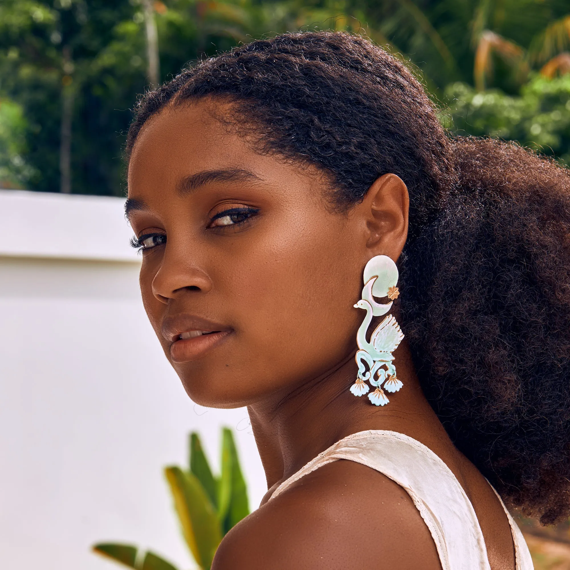 Jade Cygnet Earrings
