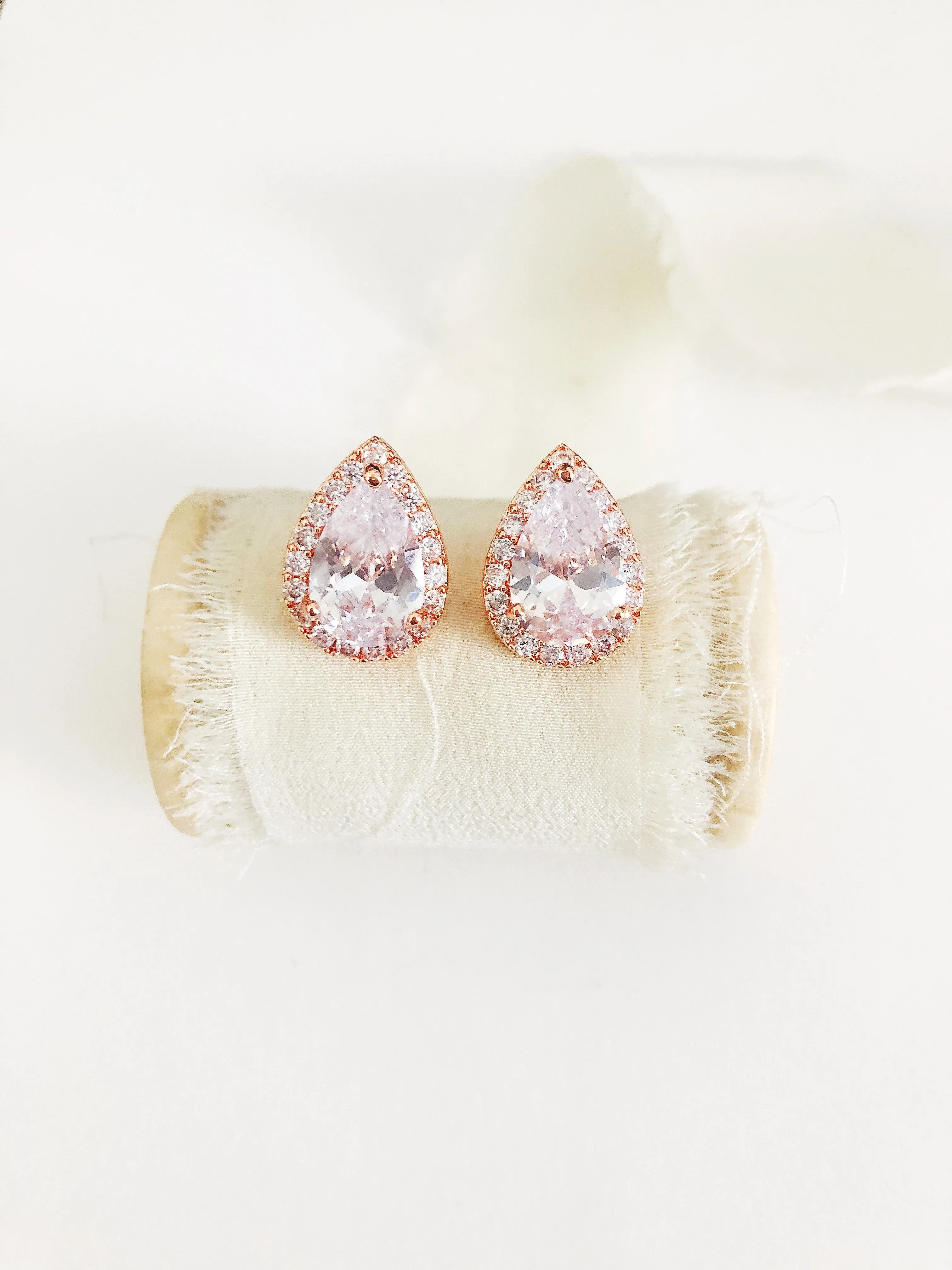 Jessica Pear Cut Diamond Stud Earrings