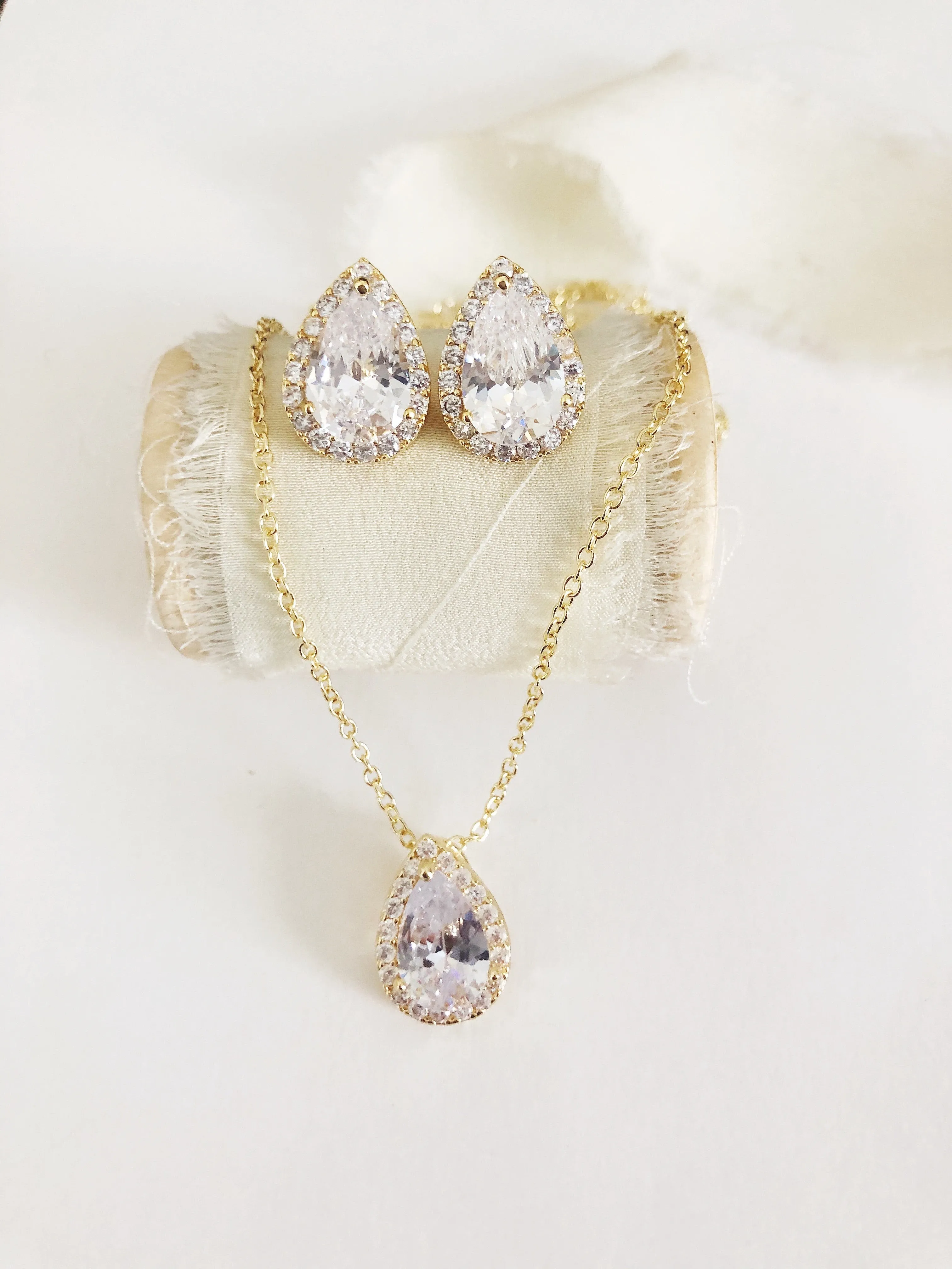 Jessica Pear Cut Diamond Stud Earrings