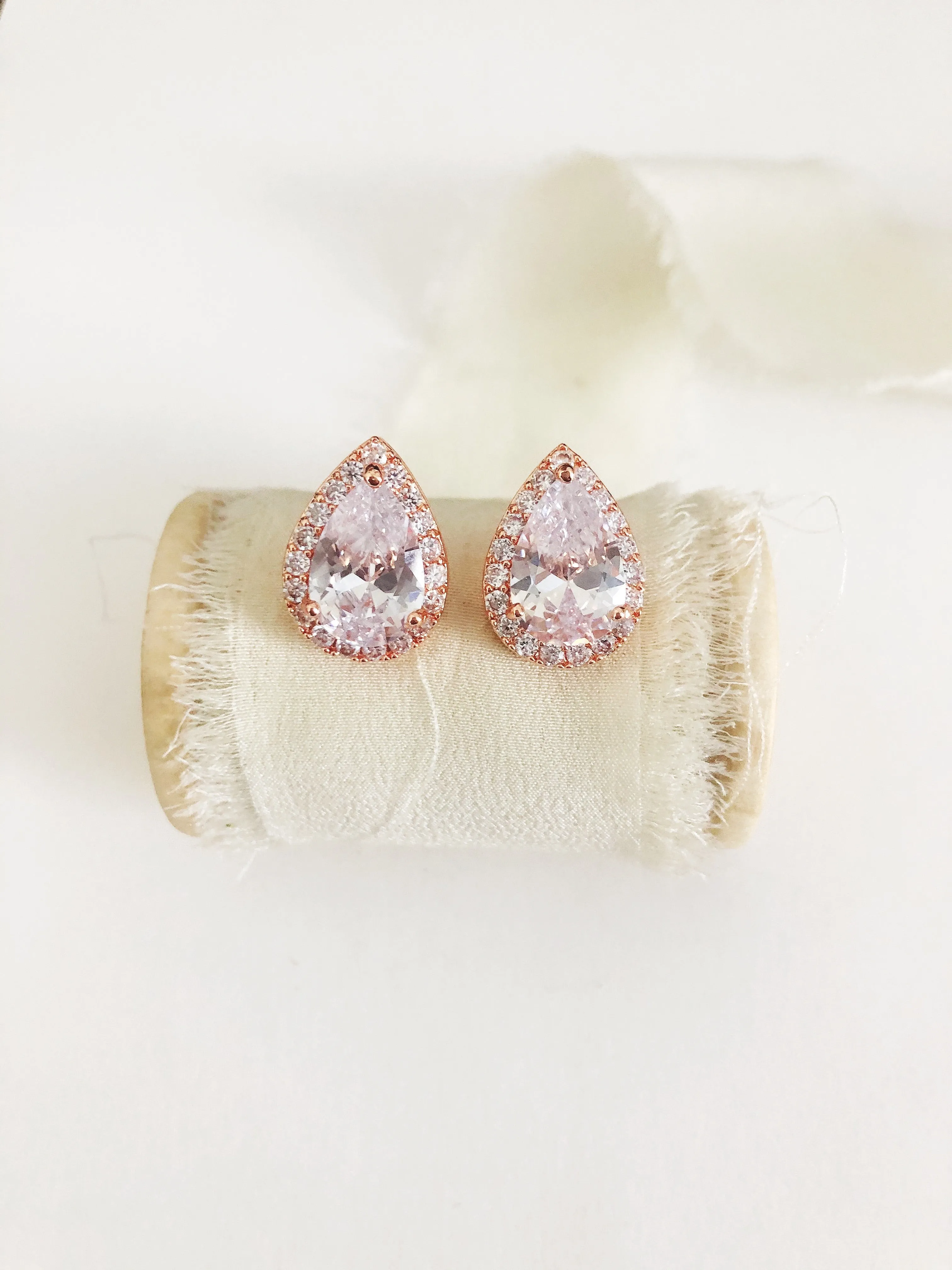 Jessica Pear Cut Diamond Stud Earrings
