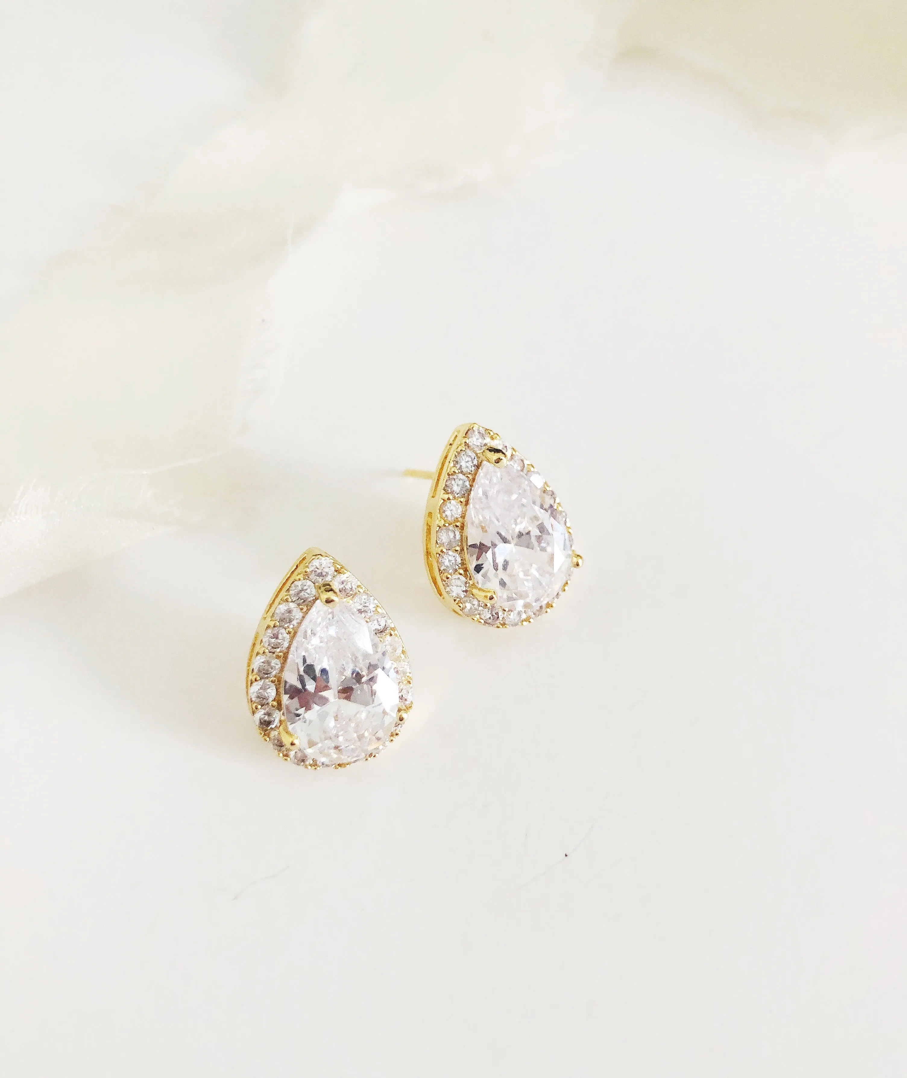 Jessica Pear Cut Diamond Stud Earrings