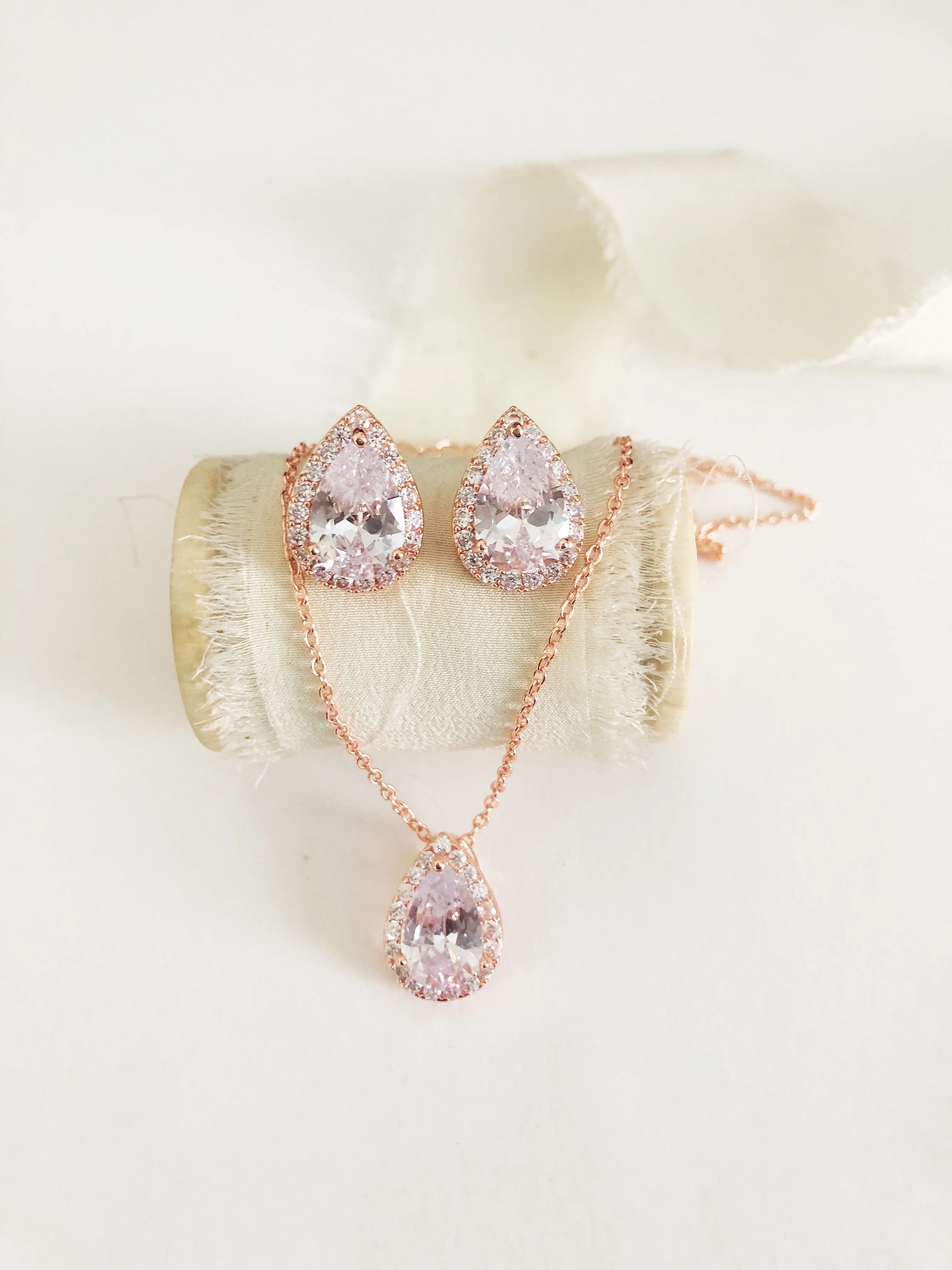 Jessica Pear Cut Diamond Stud Earrings