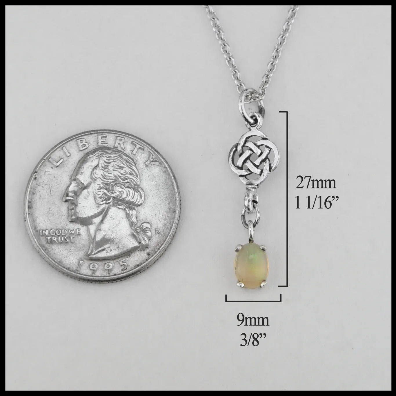 Josephine's Knot Pendant with Opal