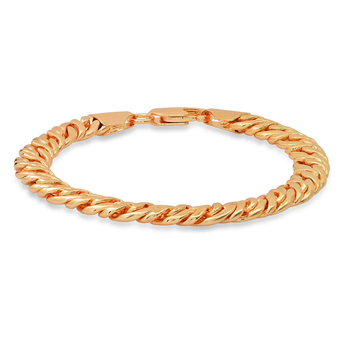 Ladies 18k Gold Plated Brass Curb Bracelet