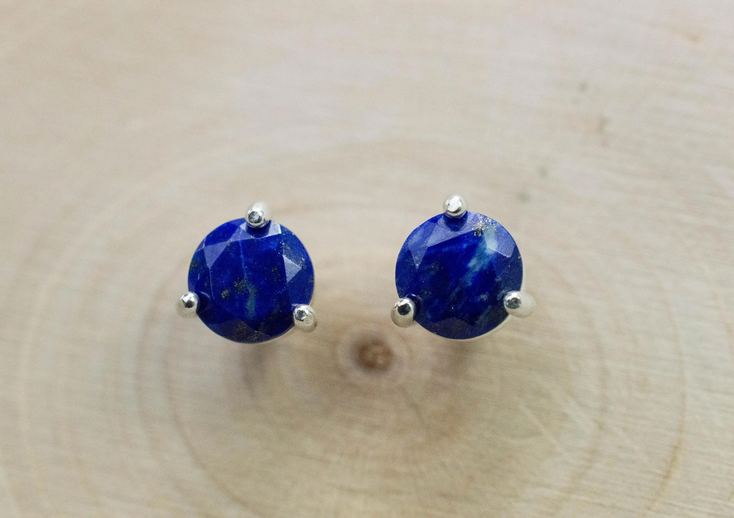 Lapis Lazuli Earrings; Natural Untreated Afghanistan Lapis; 1.555cts