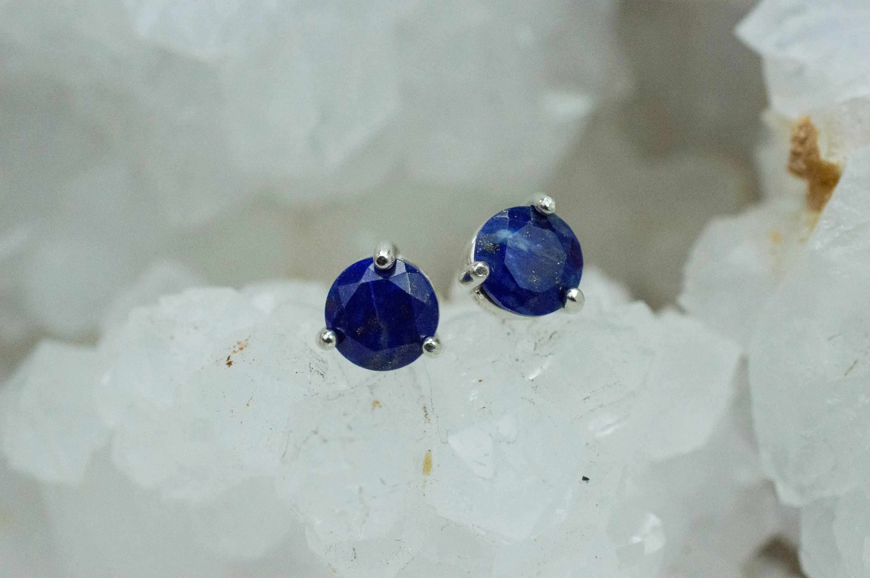 Lapis Lazuli Earrings; Natural Untreated Afghanistan Lapis; 1.555cts