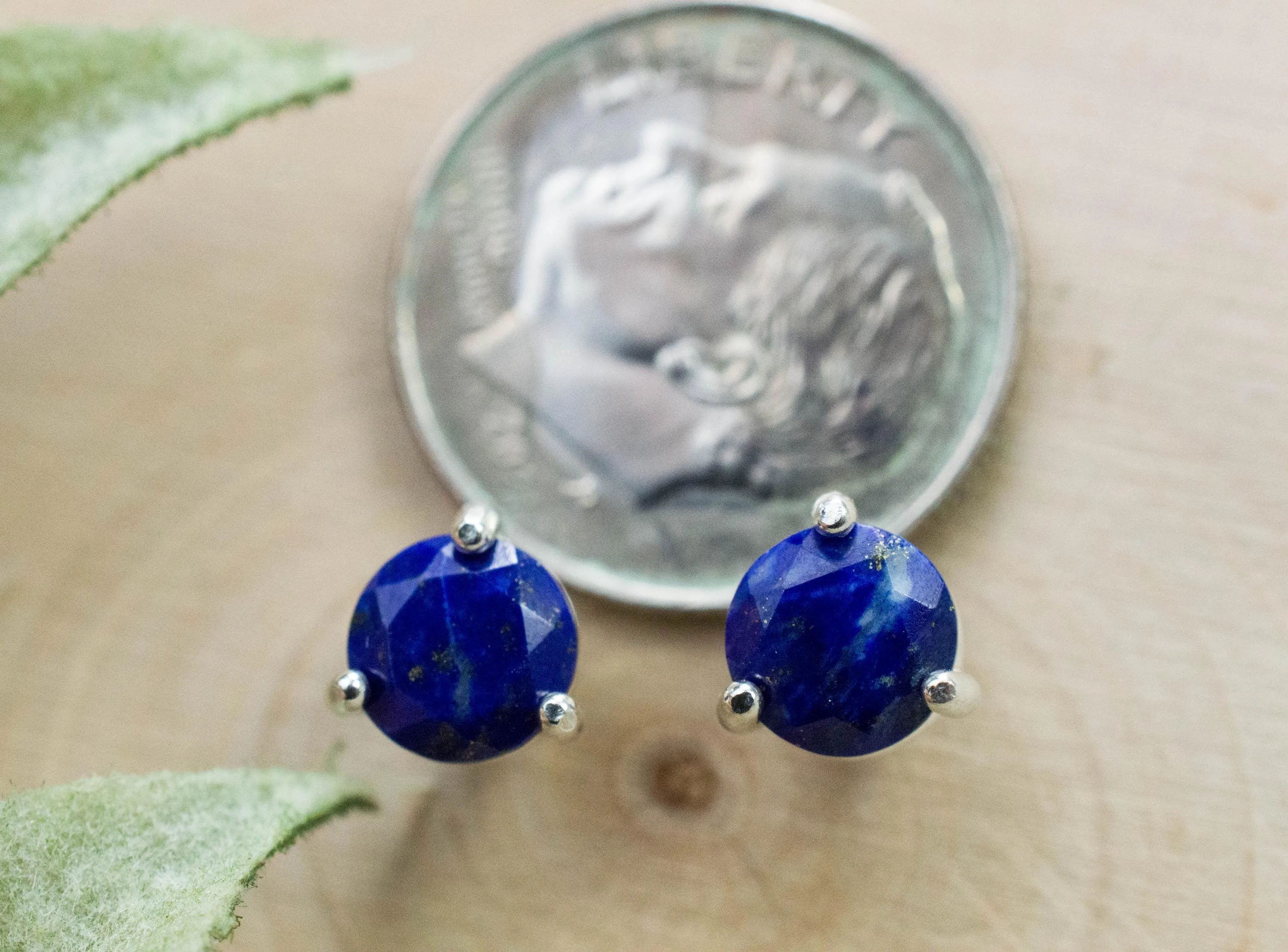 Lapis Lazuli Earrings; Natural Untreated Afghanistan Lapis; 1.555cts