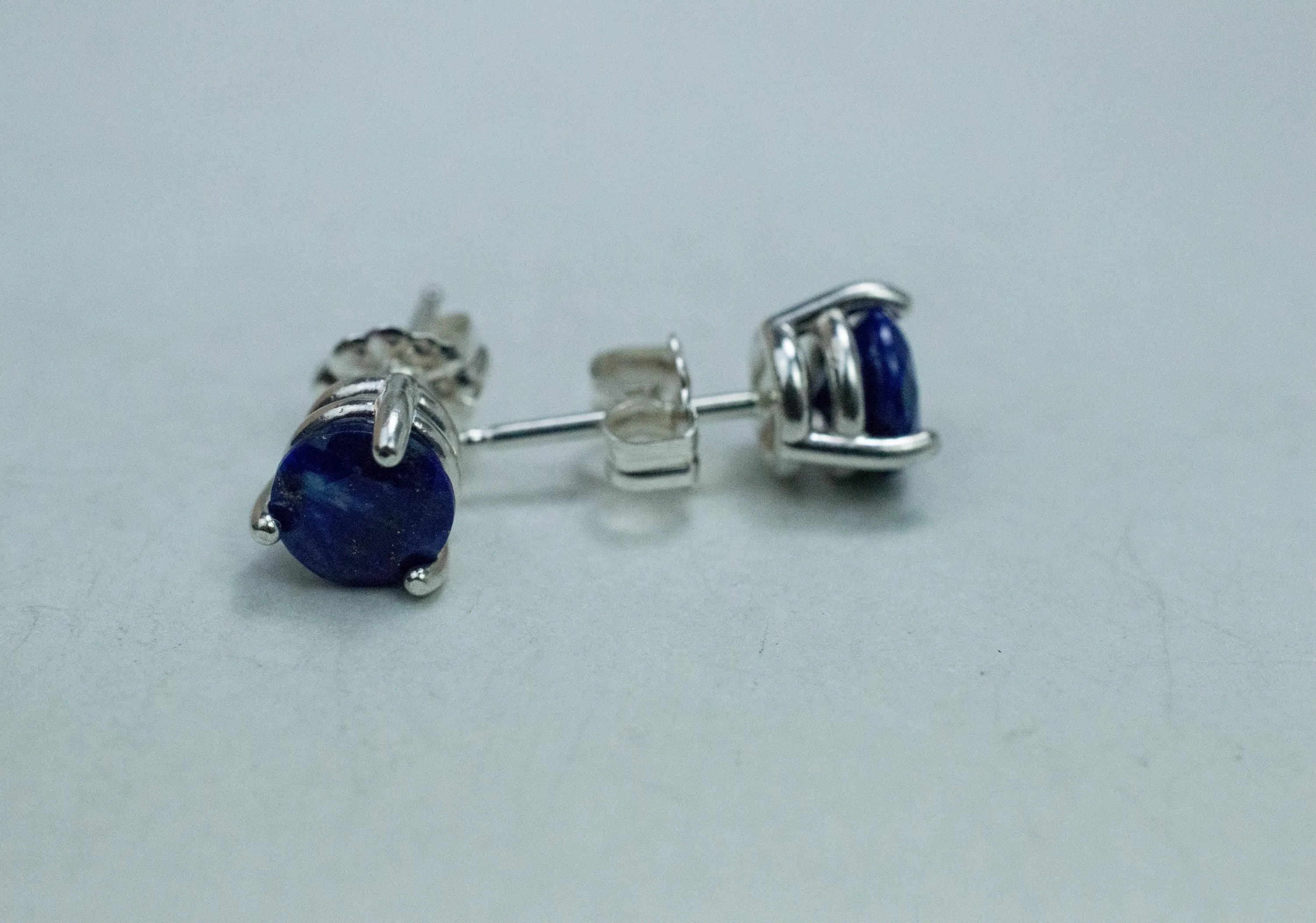 Lapis Lazuli Earrings; Natural Untreated Afghanistan Lapis; 1.555cts