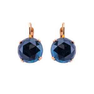 Large Everyday Rivoli Leverback Earrings in "Blue Topaz" *Custom*