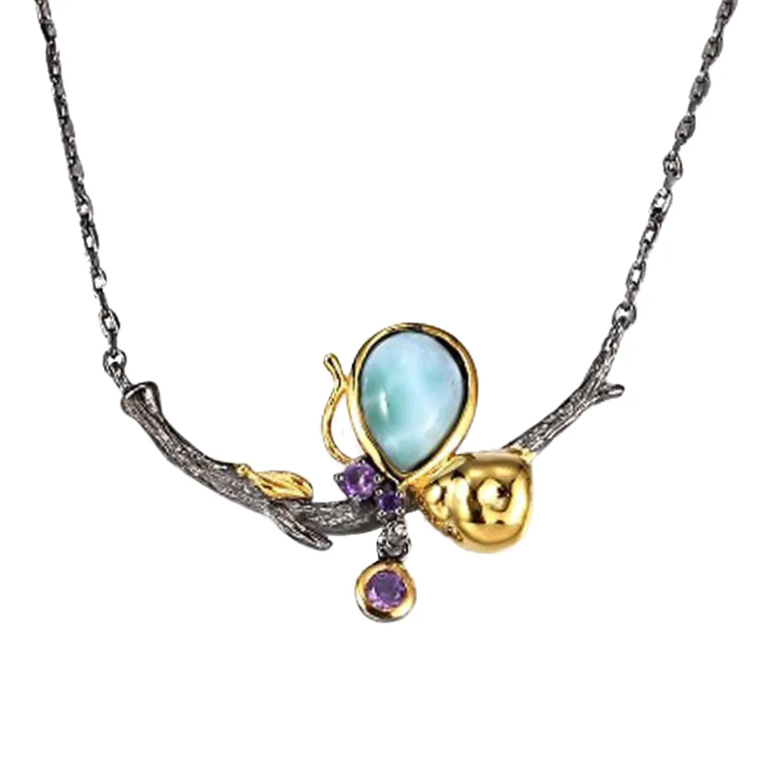 Larimar Butterfly Necklace