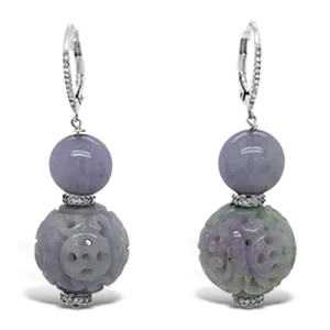 Lavender Jade Dangle Earrings