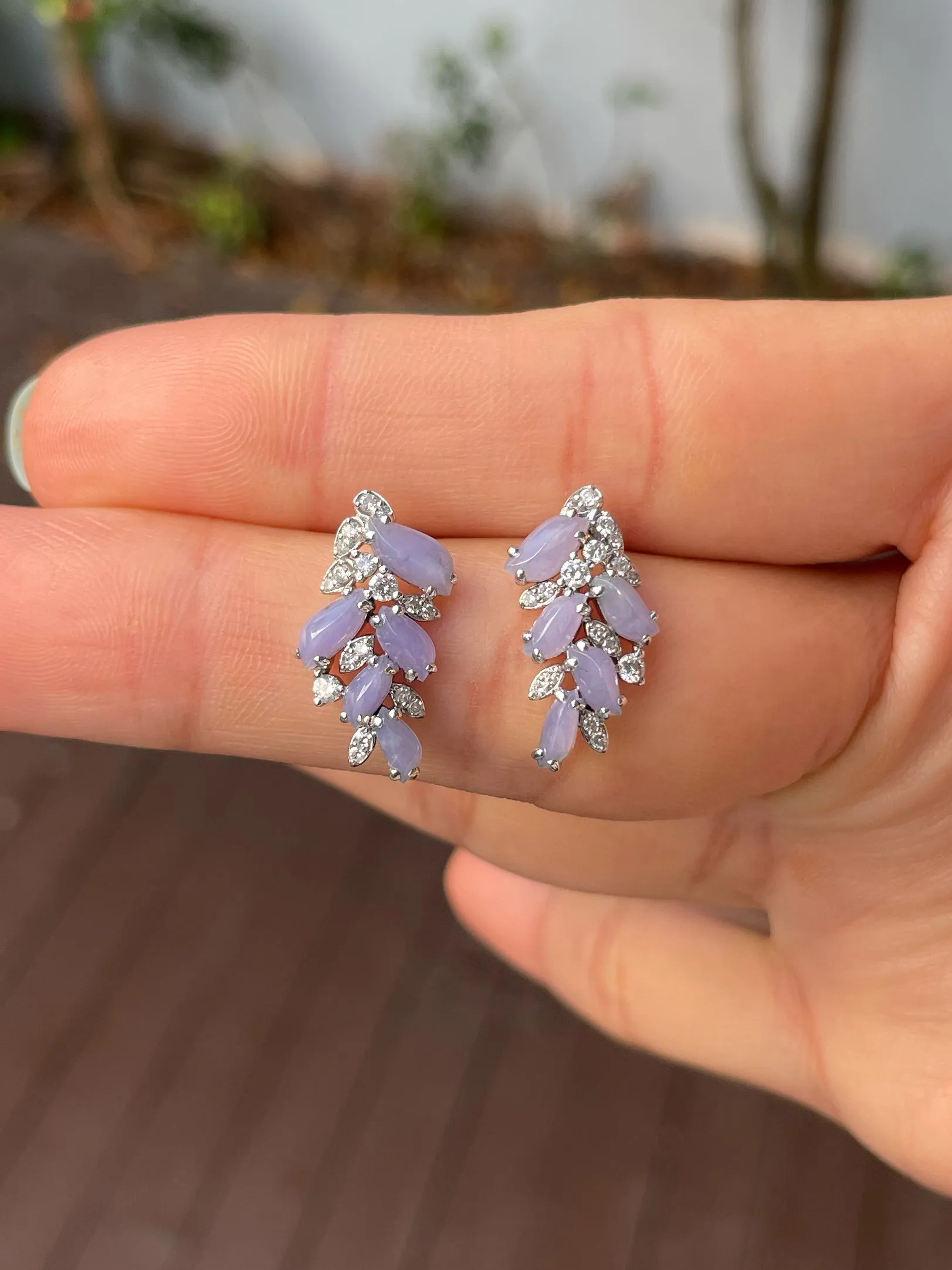 Lavender Jadeite Earrings (NJE204)