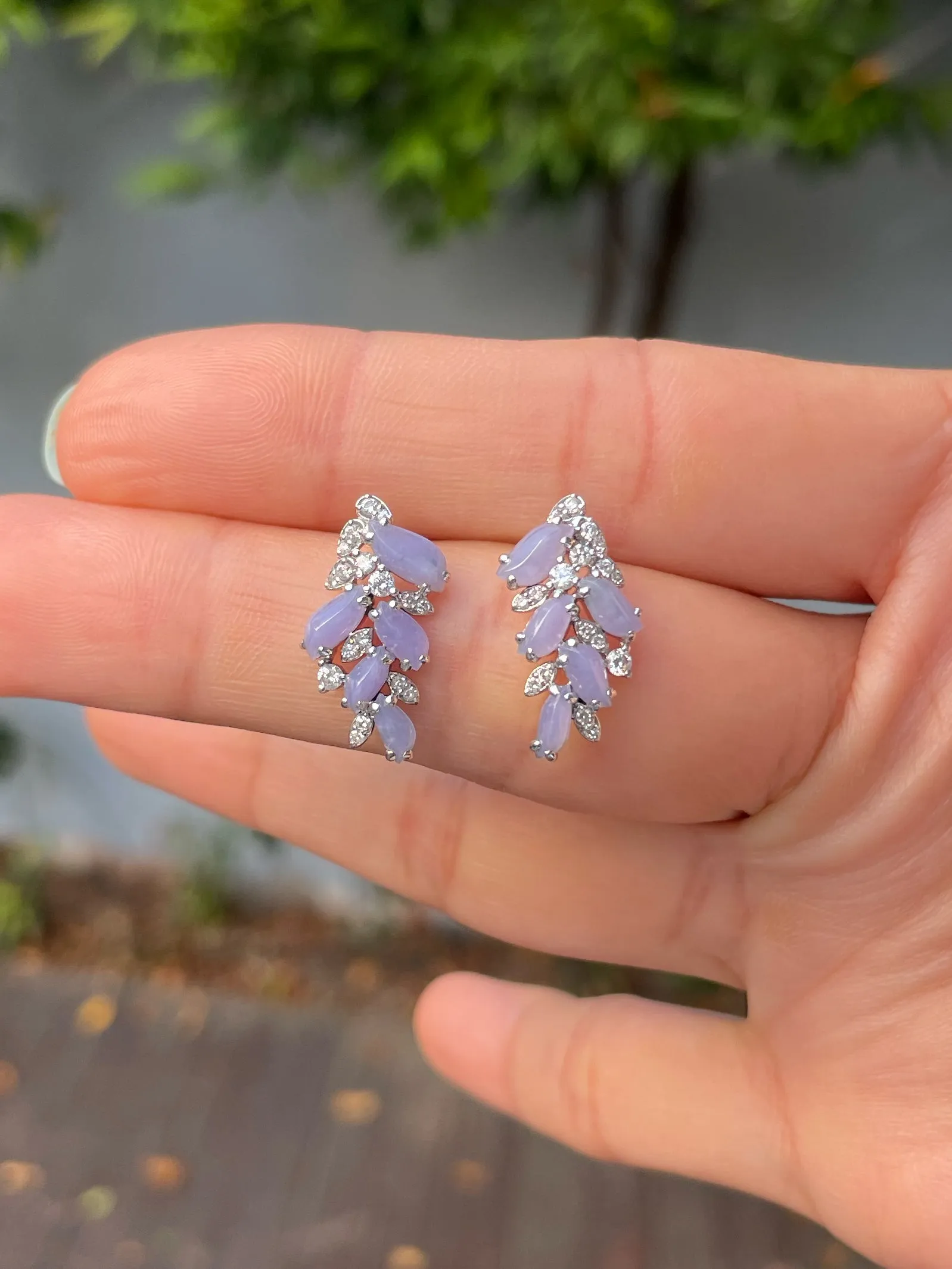 Lavender Jadeite Earrings (NJE204)