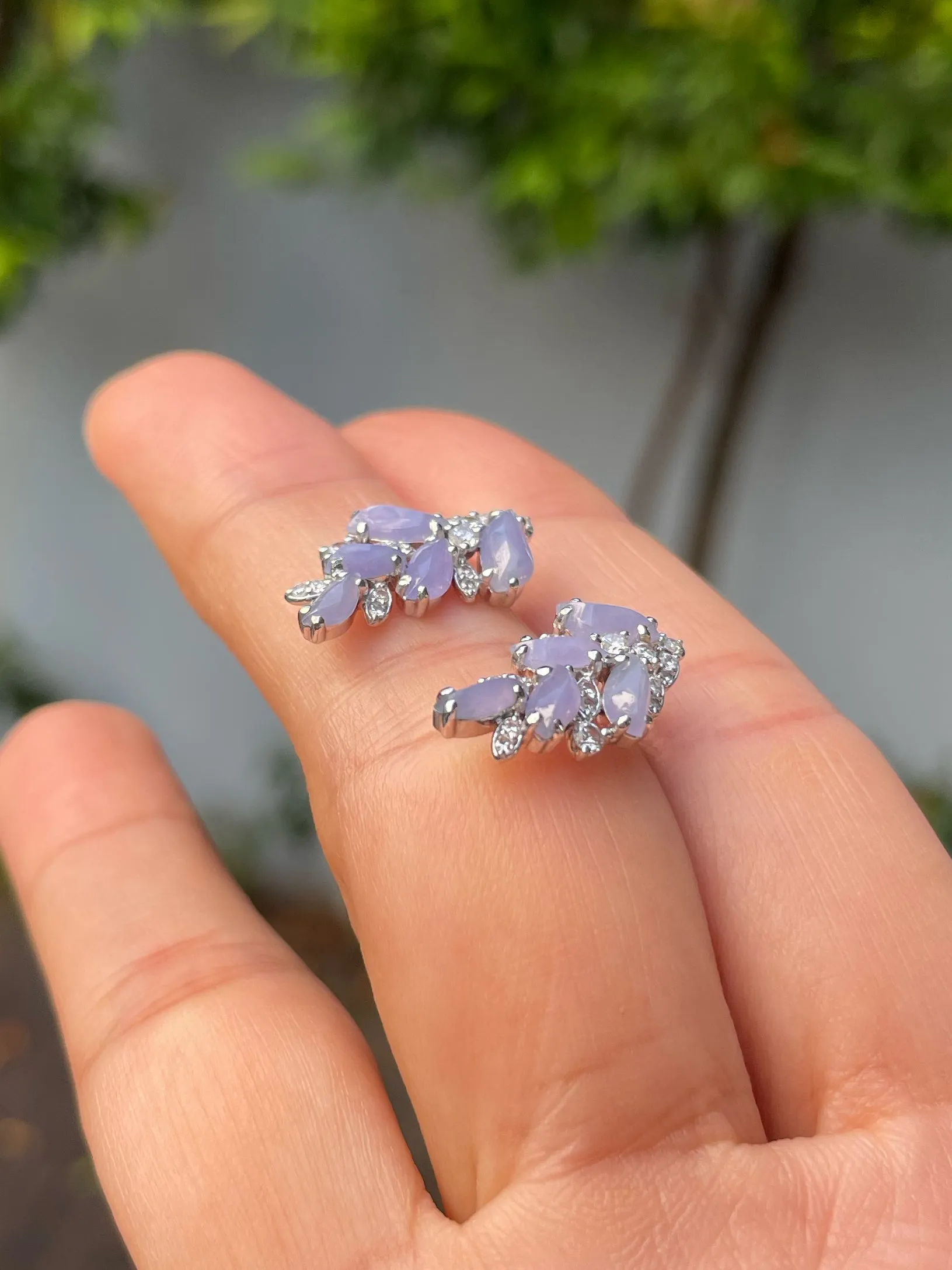 Lavender Jadeite Earrings (NJE204)