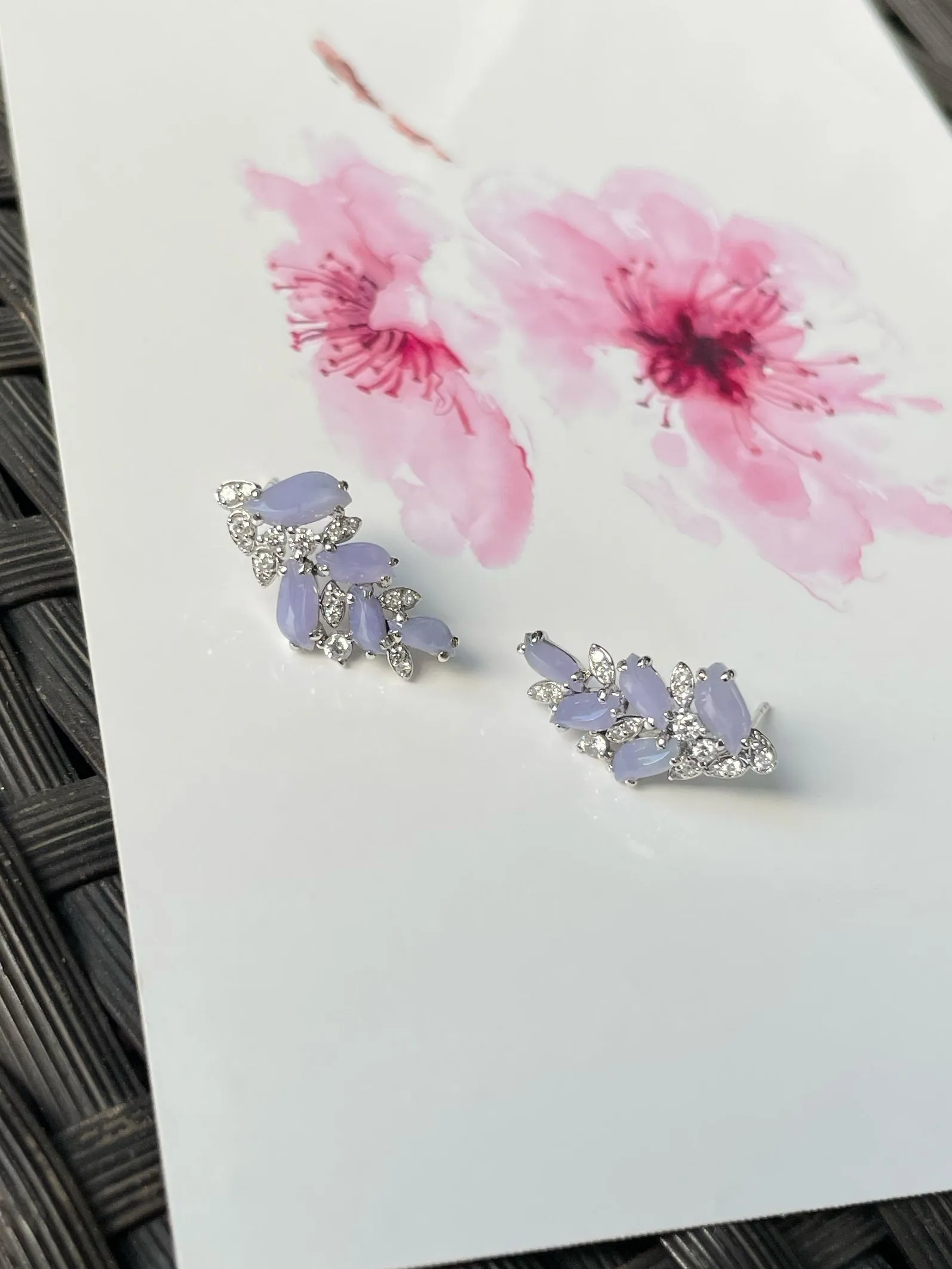 Lavender Jadeite Earrings (NJE204)