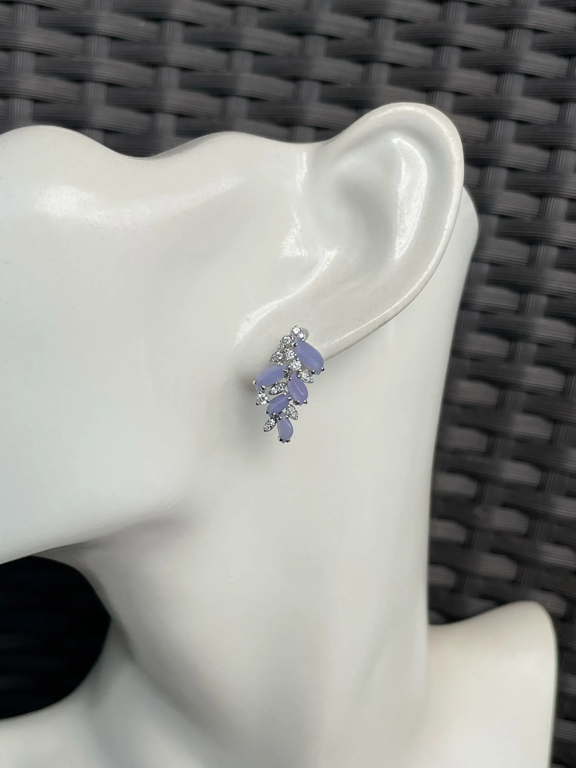 Lavender Jadeite Earrings (NJE204)