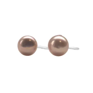 Lavender pink freshwater pearl invisible clip on earrings