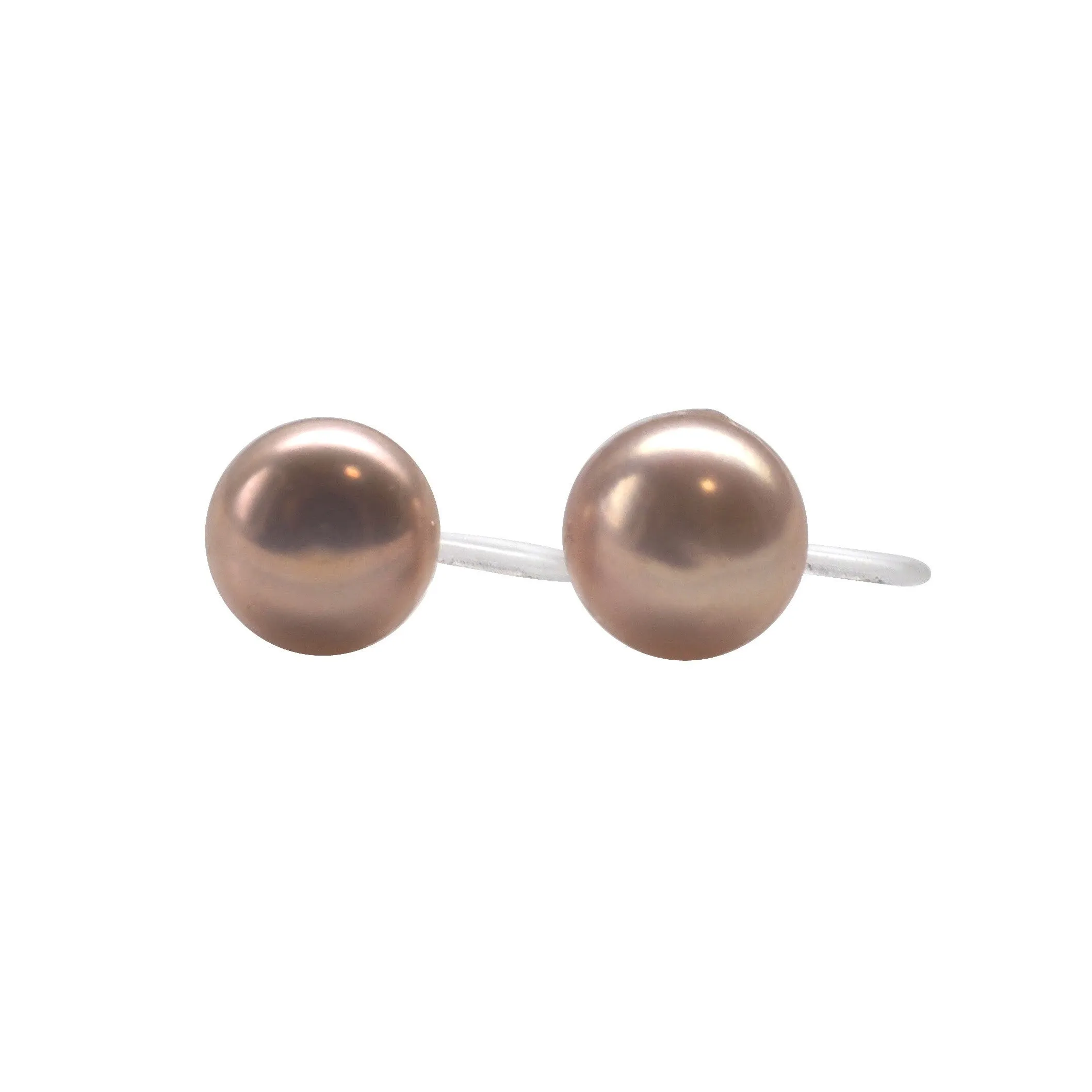 Lavender pink freshwater pearl invisible clip on earrings
